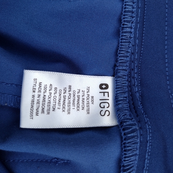 FIGS Zamora Jogger Scrub Pants Womens Blue Large Tall Drawstring Elastic Waist - Picture 6 of 8